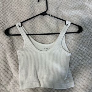 Urban Outfitters Ribbed Tank Top - Cream